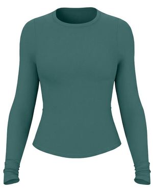 Garage Sleek Crewneck Longsleeve Top - Green