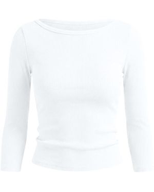 Garage Snatchrib 3/4 Sleeve Top - White