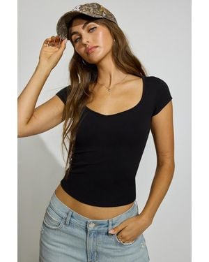 Garage Sleek Sweetheart T Shirt - Black