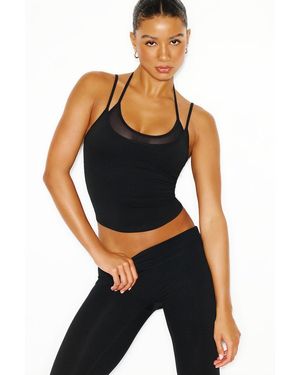 Garage Active Double Layer Mesh Tank Top - Black