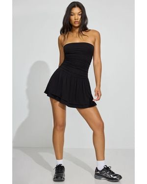 Garage Flirty Hem Tube Romper Dress - Black