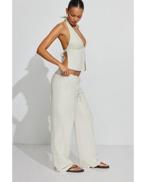 Garage Clean Linen Pants - White