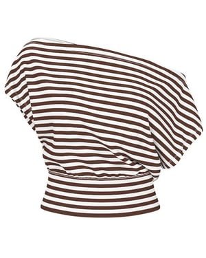 Garage Stretchterry Off Shoulder Top - White
