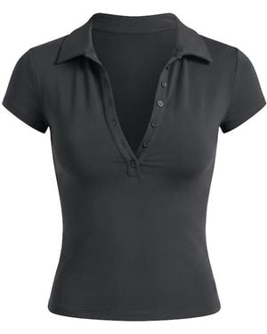 Garage Sleek Short Sleeve Polo Top - Black