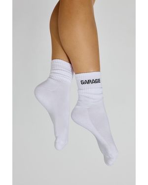 Garage Logo Crew Sock - White
