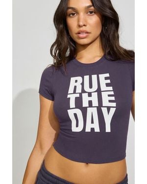 Garage Supersoft Cropped Crewneck T-Shirt - Blue