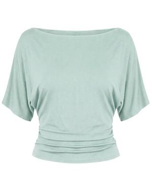 Garage Boatneck Dolman Short Sleeve Top - Green