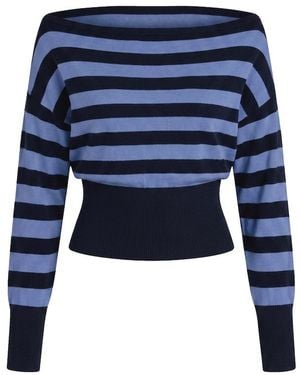 Garage Off Shoulder Reset Long Sleeve Top - Blue