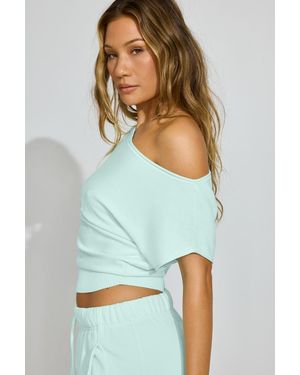 Garage Romi Asymmetric Cinched Waist Sweater - Green
