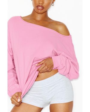 Garage Softterry Off Shoulder Sweatshirt - Pink