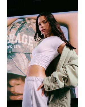 Garage Supersoft Crewneck Cropped T-Shirt - White