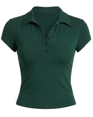 Garage Sleek Short Sleeve Polo Top - Green