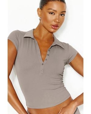 Garage Sleek Short Sleeve Polo Top - White