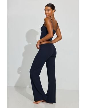 Garage Waffle Flare Pants - Blue
