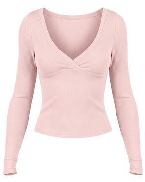 Garage Snatchrib Crossover Longsleeve Top - Pink