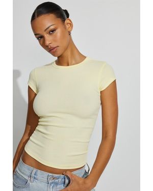 Garage Ribbed Crewneck T-Shirt - Natural