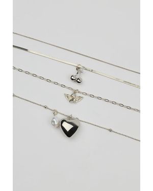Garage Set Of 4 Angel And Cherry Pendant Necklaces - Brown