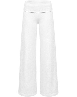 Garage Brushed Stretchterry Wide Leg Trousers - White