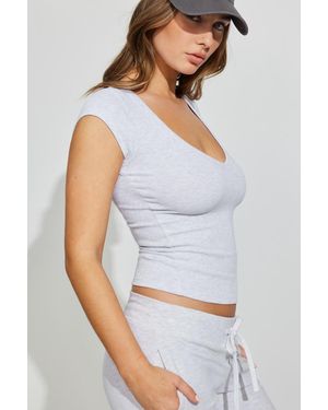 Garage Snatchrib Deep V-Neck T-Shirt - Grey