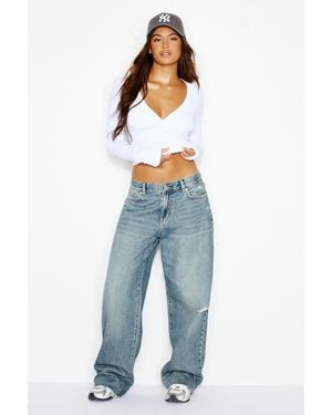 Garage Low Rise Baggy Jeans - Blue