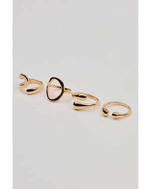 Garage Set Of 4 Open Shaped Rings - Brown