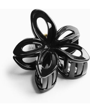 Garage Open Flower Claw Hair Clip - Black