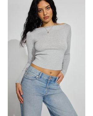 Garage Ryan Fitted Boatneck Sweater - Gray