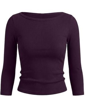 Garage Snatchrib 3/4 Sleeve Top - Purple