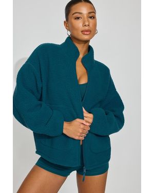 Garage Sherpa Fleece Full Zip Jacket - Blue