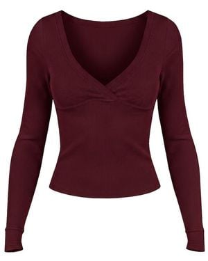 Garage Snatchrib Crossover Longsleeve Top - Red
