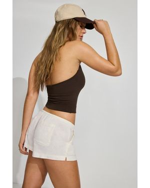 Garage Clean Linen Mini Shorts - White