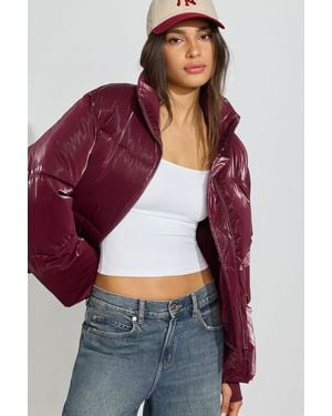 Garage Shiny Puffer Jacket - Purple