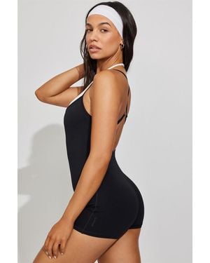 Garage Double Layer Romper - Black