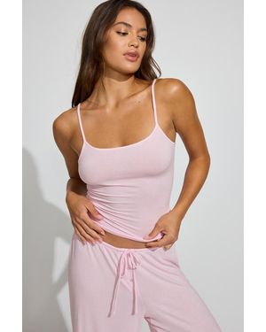 Garage Sheer Ribbed Cami Top - Pink