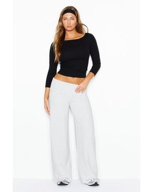 Garage Brushed Stretchterry Wide Leg Pants - Black