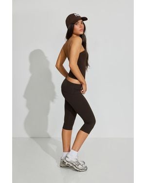 Garage Active Foldover Capris - Brown