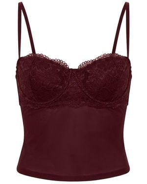 Garage Sabrina Sheer Lace Corset Top - Purple