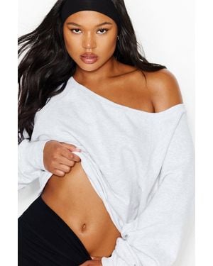 Garage Softterry Raw-Edge Off Shoulder Sweatshirt - White