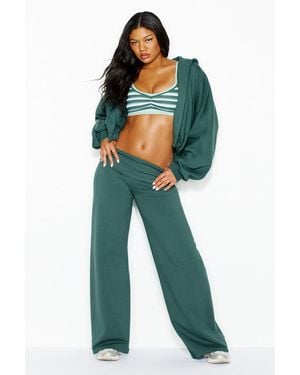 Garage Brushed Stretchterry Wide Leg Pants - Green