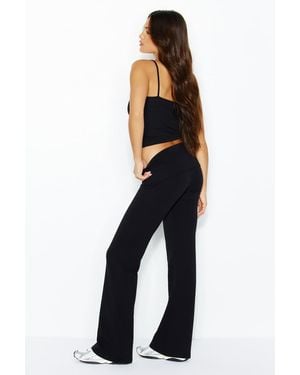 Garage Stretchterry Foldover Bootcut Trousers - Blue