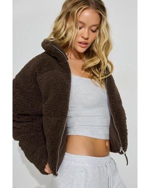Garage Sherpa Puffer Jacket - Gray
