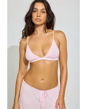 Garage Sheer Ribbed Bralette - Pink