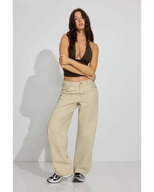 Garage Low Rise Baggy Pants - Natural