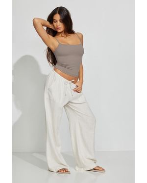 Garage Millie Linen Pull-On Pants - Natural
