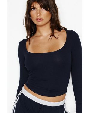 Garage Snatchrib Scoop Neck Longsleeve Top - Blue
