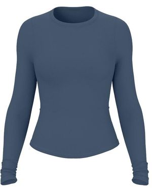 Garage Sleek Crewneck Longsleeve Top - Blue