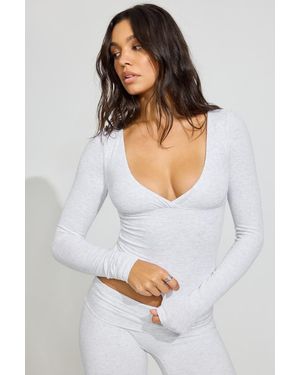 Garage Crossover Long Sleeve Top - White