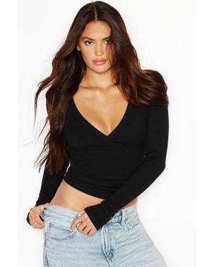 Garage Snatchrib Crossover Longsleeve Top - Black