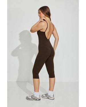 Garage Active Capri Jumpsuit - Brown