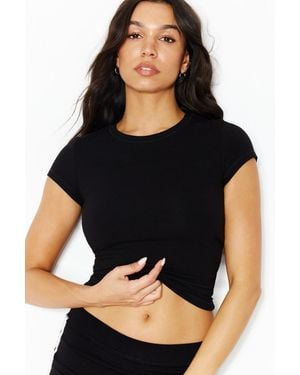 Garage Stretchterry Crewneck T-Shirt - Black